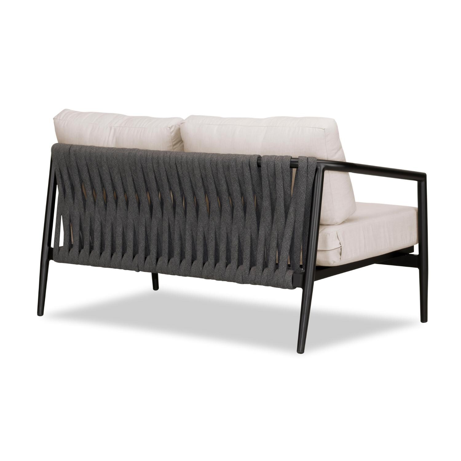 Lakeview Midnight Cove 2 Person Aluminum Loveseat in Black/Carbon/Cast Silver - Back Right - White Background thumbnail