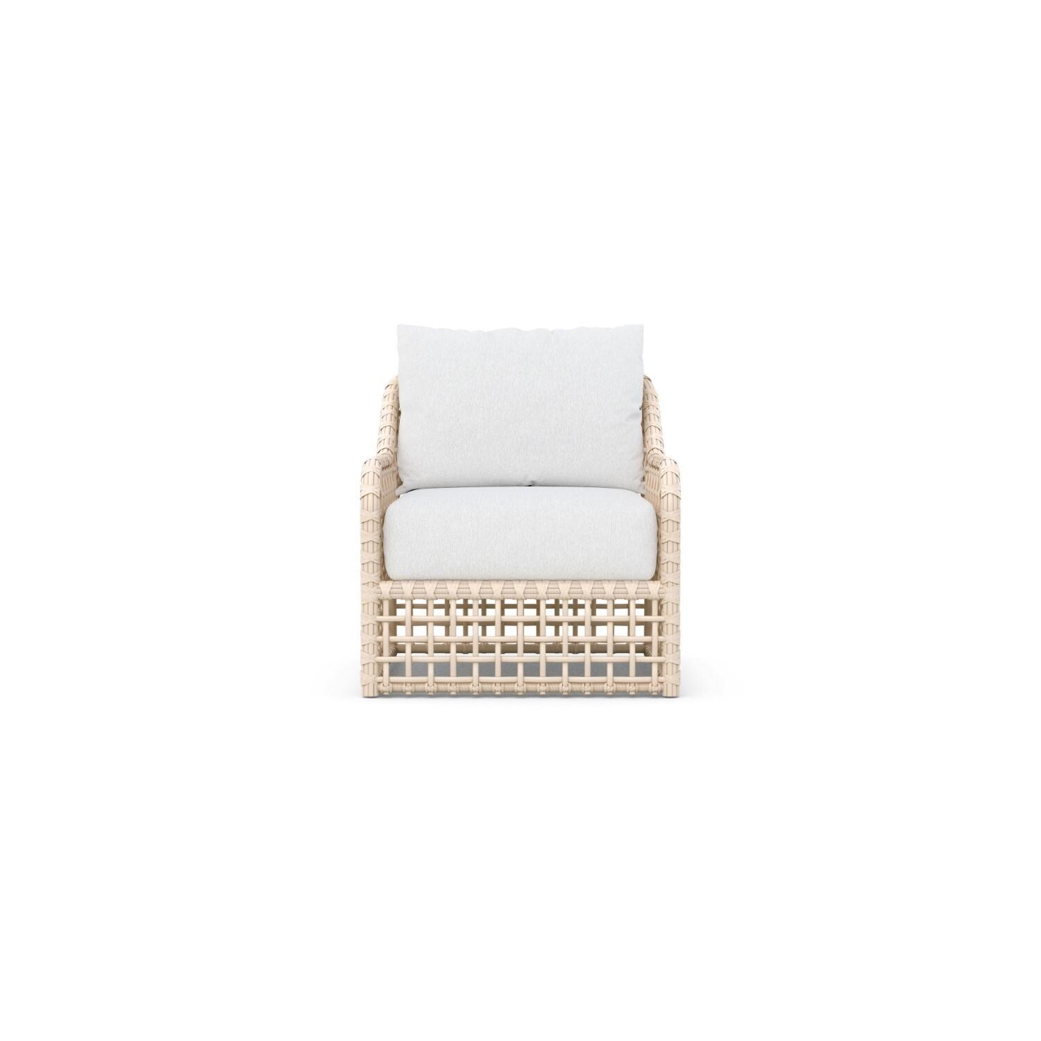Azzurro Living KIA-W05S1HB-CU Kiawah Wicker High Back Club Chair in Almond/Cloud - Front - White Background thumbnail
