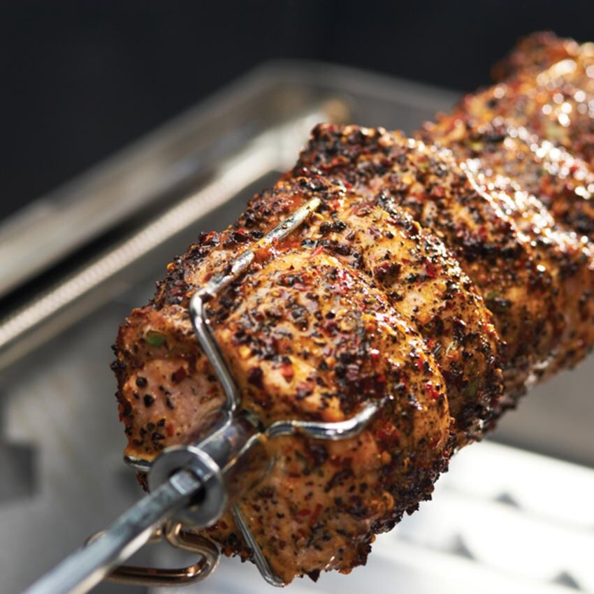 GrillPro 39.5-in Heavy Duty Universal Rotisserie Kit - 60090 - On Grill - Lifestyle thumbnail