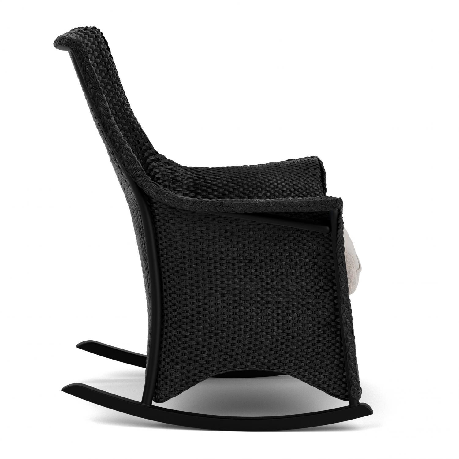 Lloyd Flanders Mandalay Porch Rocker in Ebony Finish with Remy Cloud fabric - Side thumbnail