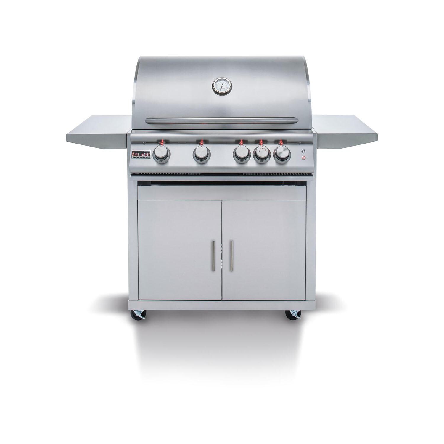 Blaze BLZ-4LTE2-LP Premium LTE 32-Inch 4-Burner Propane Grill w/ Rear Infrared Burner & Grill Lights - White Background thumbnail