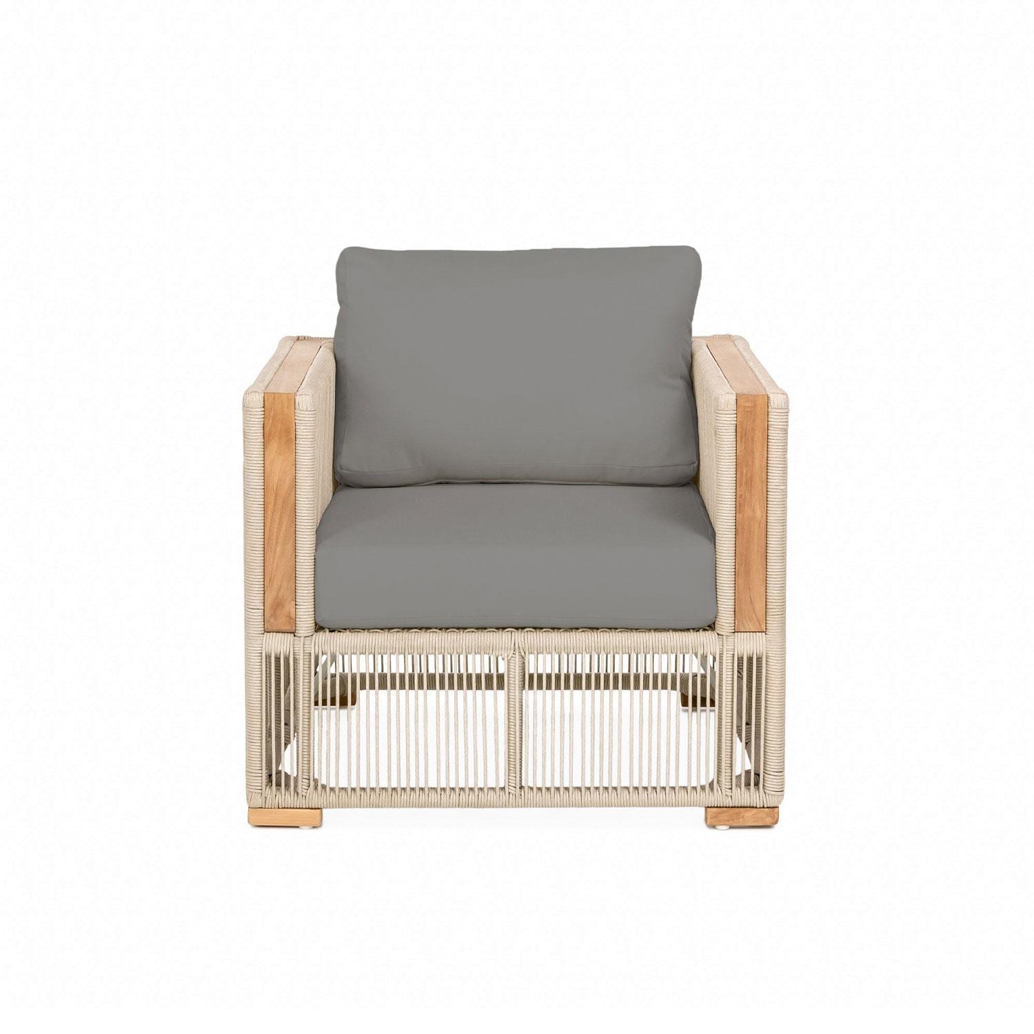 Pelican View Woven Rope Club Chair in Sand/Charcoal by Lakeview Outdoor Designs