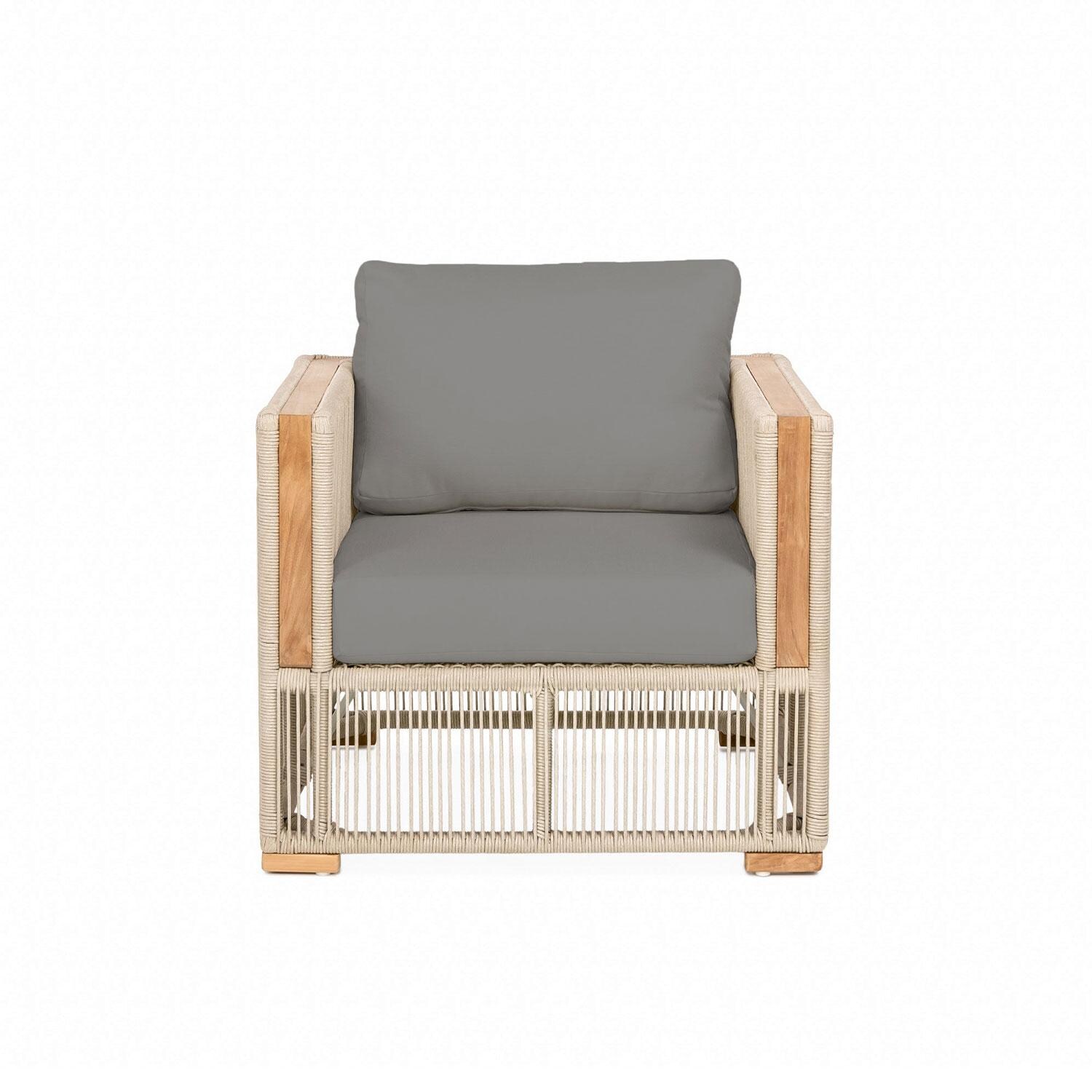Pelican View Woven Rope Club Chair in Charcoal by Lakeview Outdoor Designs - White Background thumbnail