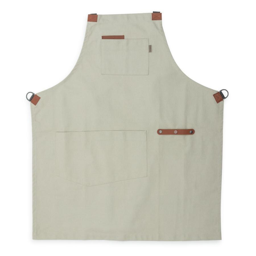 Barebones Living CKW-478 Chef Grilling Apron - Stone Open With No Straps - White Background thumbnail