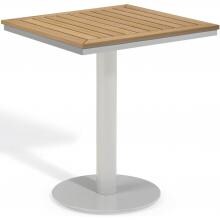 Travira 24 Inch Square Patio Bistro Table W/ Tekwood Natural Top By Oxford Garden