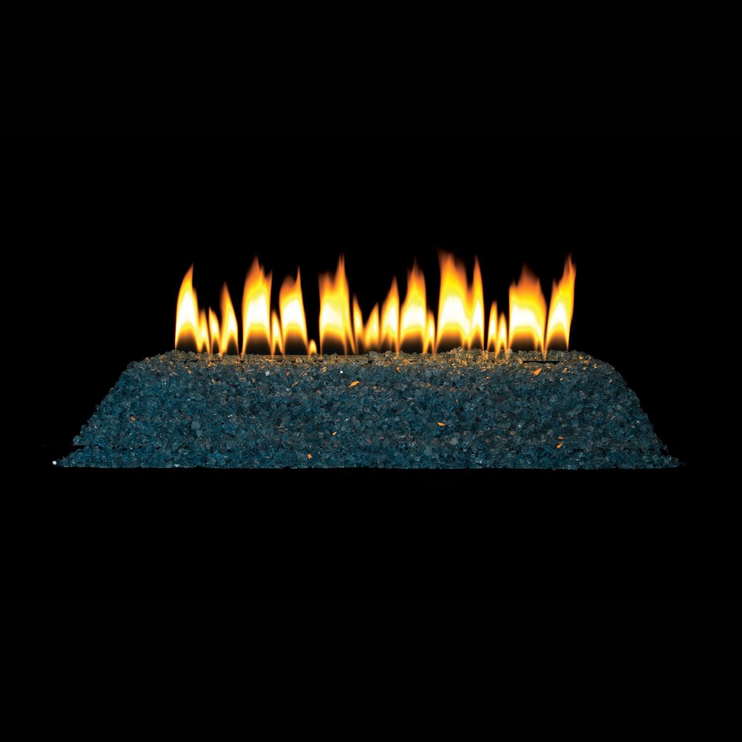 White Mountain Hearth By Empire Clear Blue Crushed Fire Glass Set With Vent-Free Loft Burner thumbnail