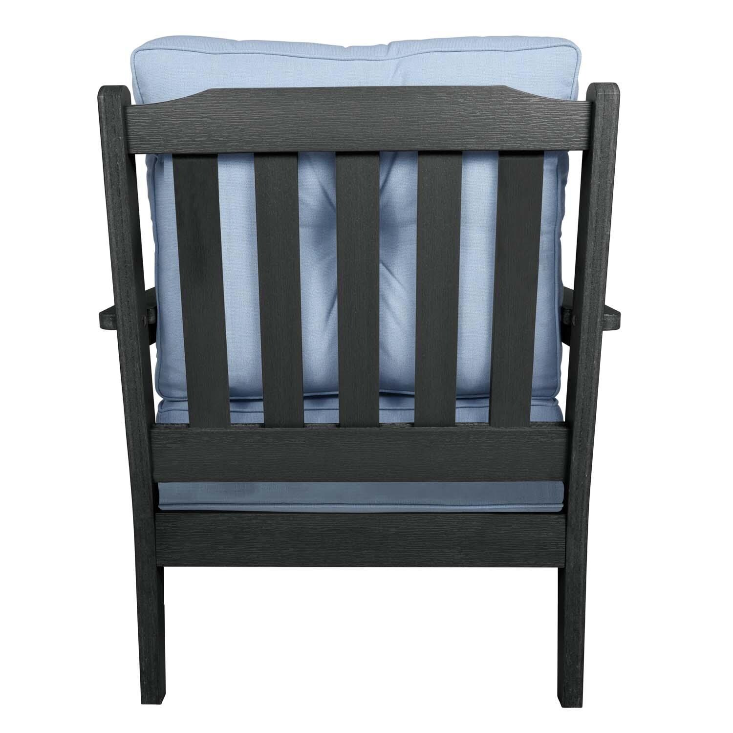 Blushing Bay 3 Pc Recycled Plastic Seating Set in Bliss Dew/Black by Lakeview Outdoor Designs - Chair Back View - White Background thumbnail