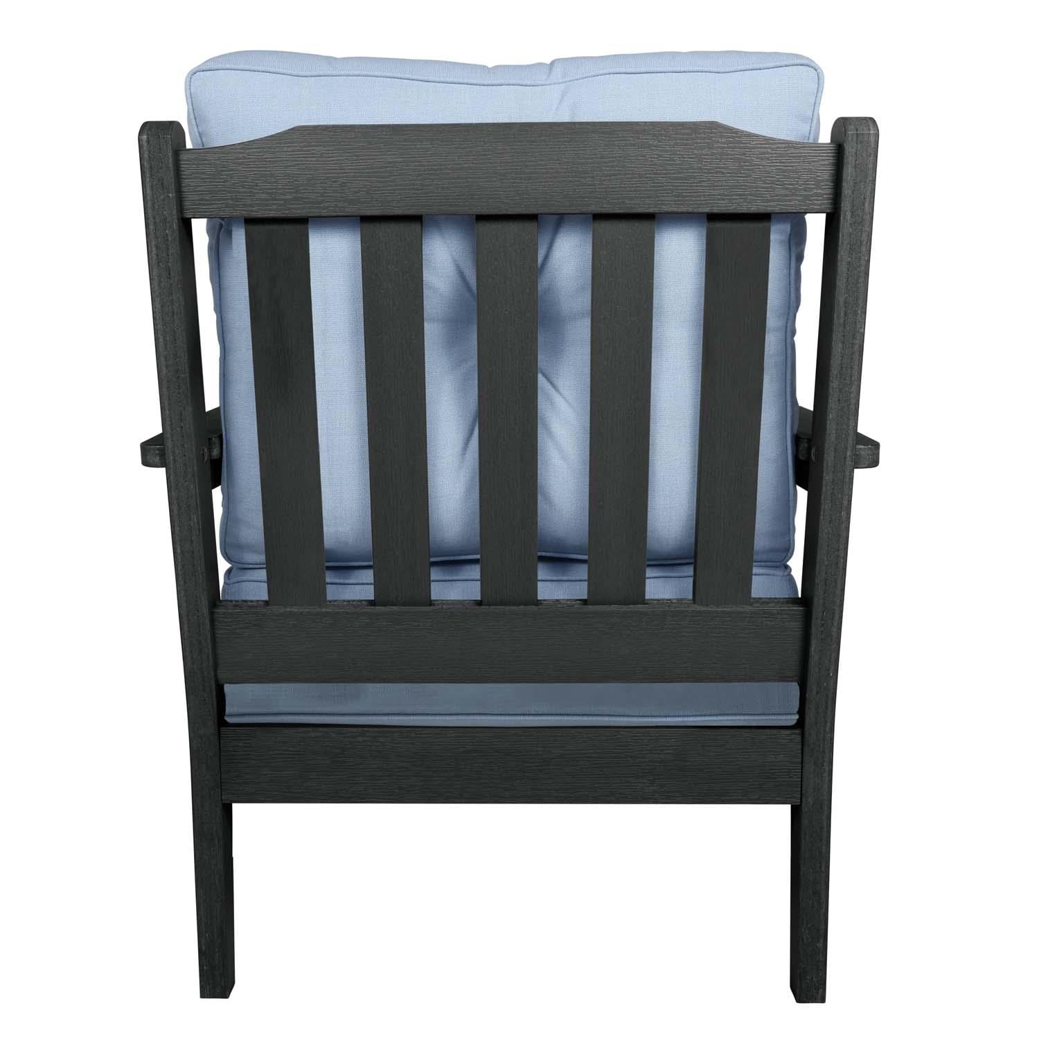 Blushing Bay 3 Pc Recycled Plastic Seating Set in Bliss Dew/Black by Lakeview Outdoor Designs - Chair Back View - White Background thumbnail