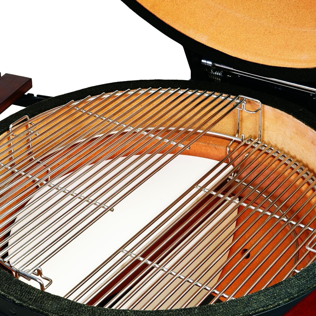 Kamado Joe Classic Grill - Divide & Conquer Flexible Cooking System With Firebox Split (Shown On Freestanding Grill With Black Bands) thumbnail