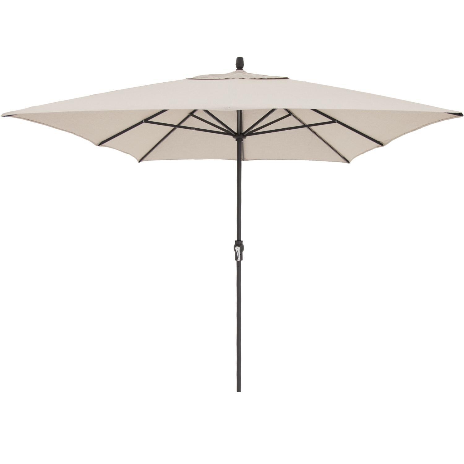 Treasure Garden 8 Ft. X 11 Ft. Rectangular Aluminum Patio Umbrella W/ Crank Lift - Bronze Frame / Sunbrella Canvas Canvas Canopy