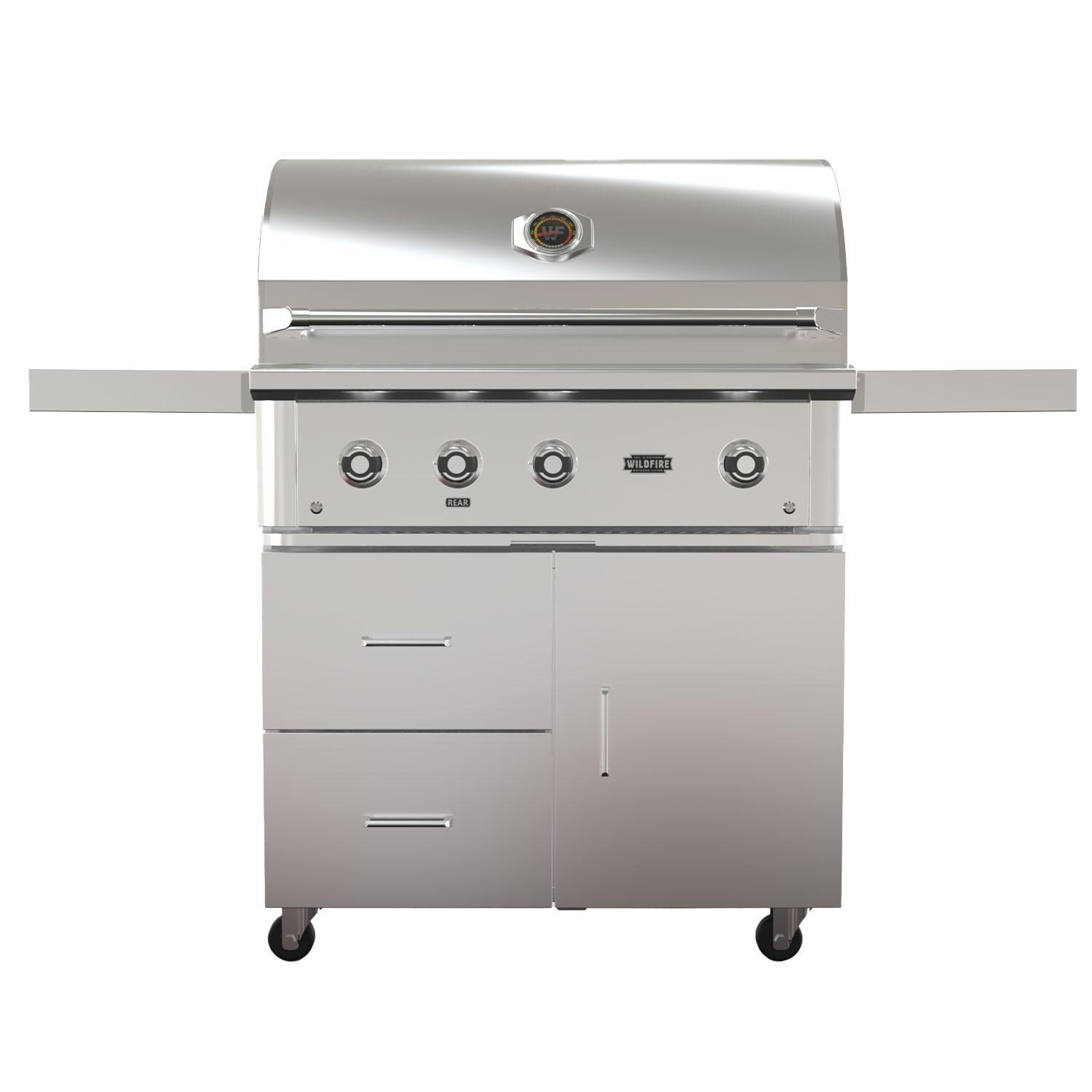 Wildfire Ranch Pro 36-in 304 SS Propane Grill w/ Freestanding Cart - Display - White Background thumbnail