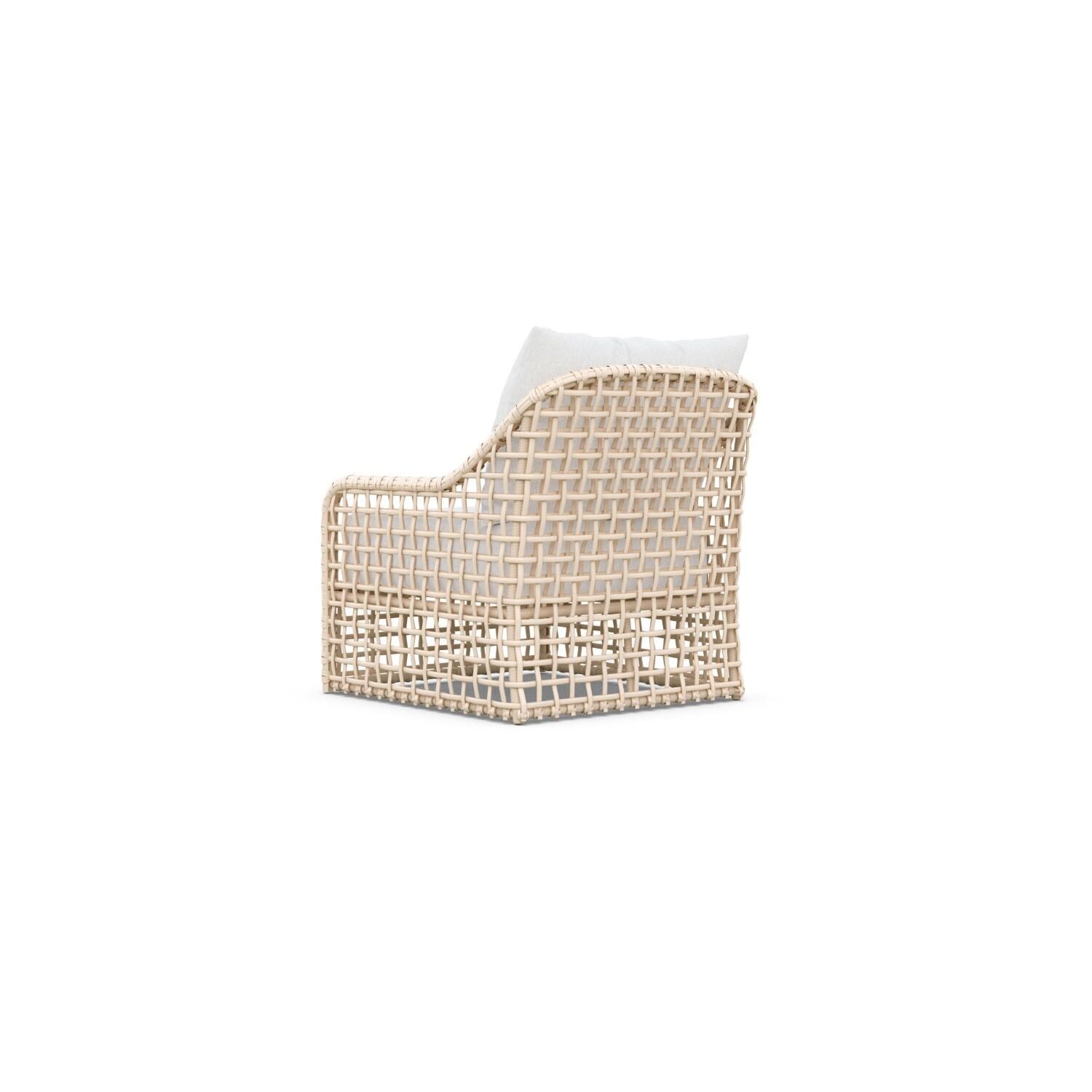 Azzurro Living KIA-W05S1HB-CU Kiawah Wicker High Back Club Chair in Almond/Cloud - Back - White Background thumbnail