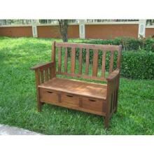 International Caravan Lexington Wood Storage Patio Bench image
