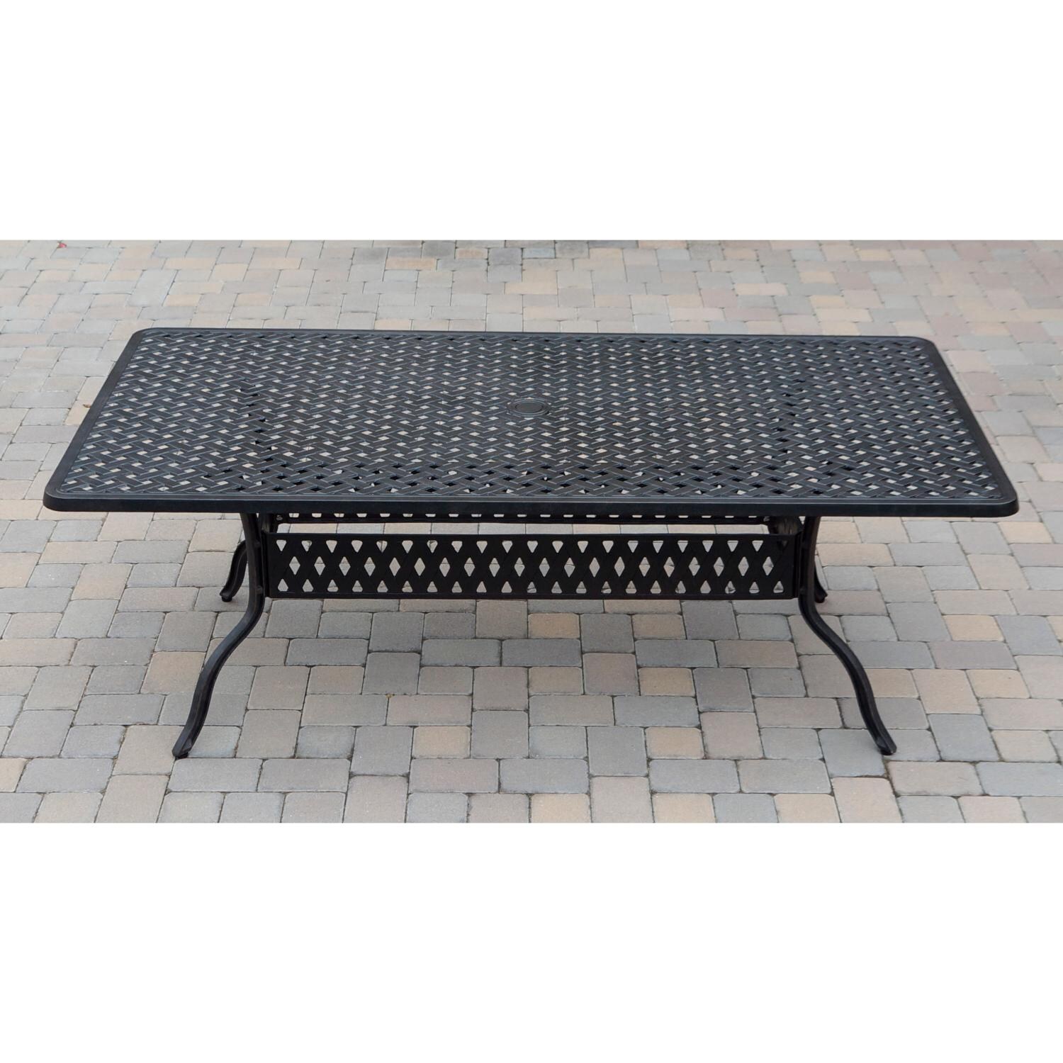 Darlee 201630-9PC-30SLD Ocean View 9 Piece Cast Aluminum Patio Dining Set W/ 92 X 42 Inch Rectangular Table & Sesame Cushions - Dining Table thumbnail