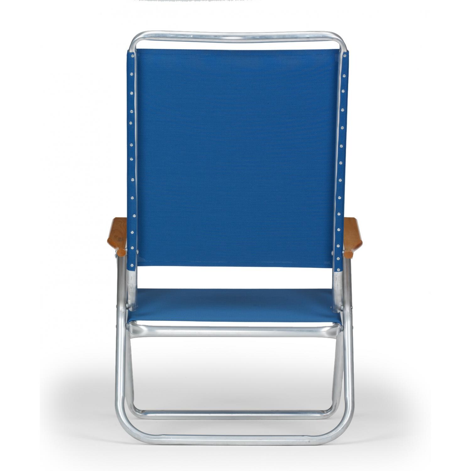 Light N Easy High Boy Folding Aluminum Beach Chair By Telescope Casual - Back View (Shown in Cobalt) thumbnail