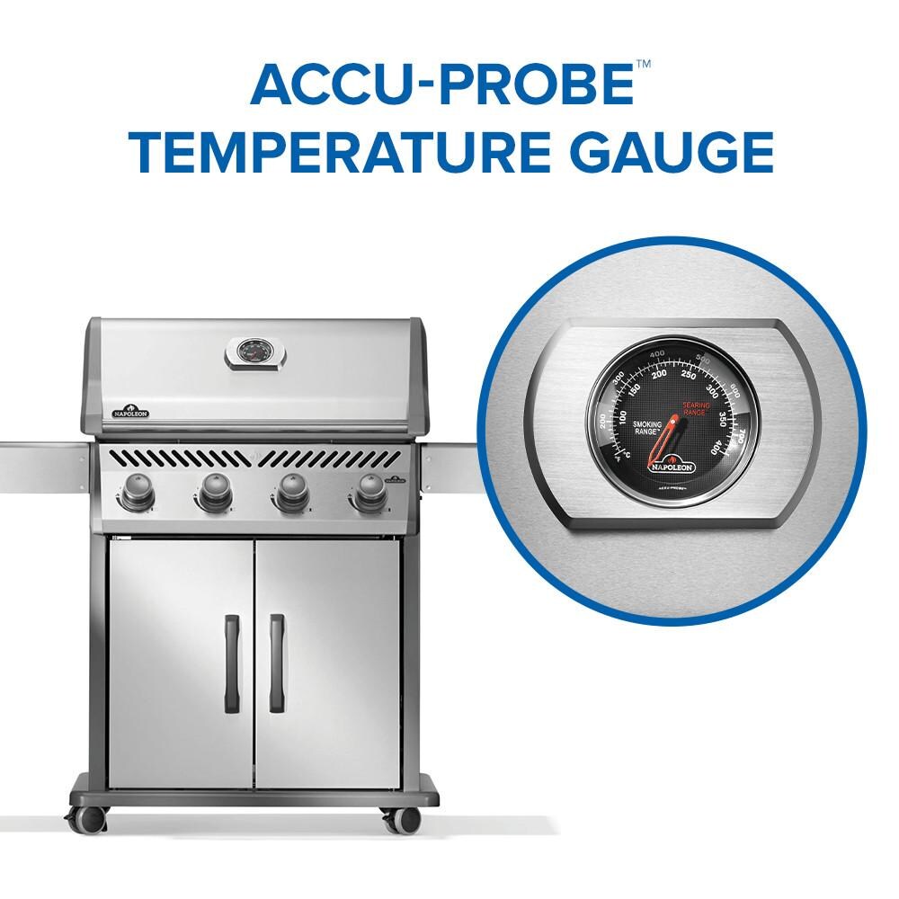 Napoleon R525PSS-2 Rogue 525 Propane Gas Grill - Stainless Steel - Temperature Gauge - Detail thumbnail