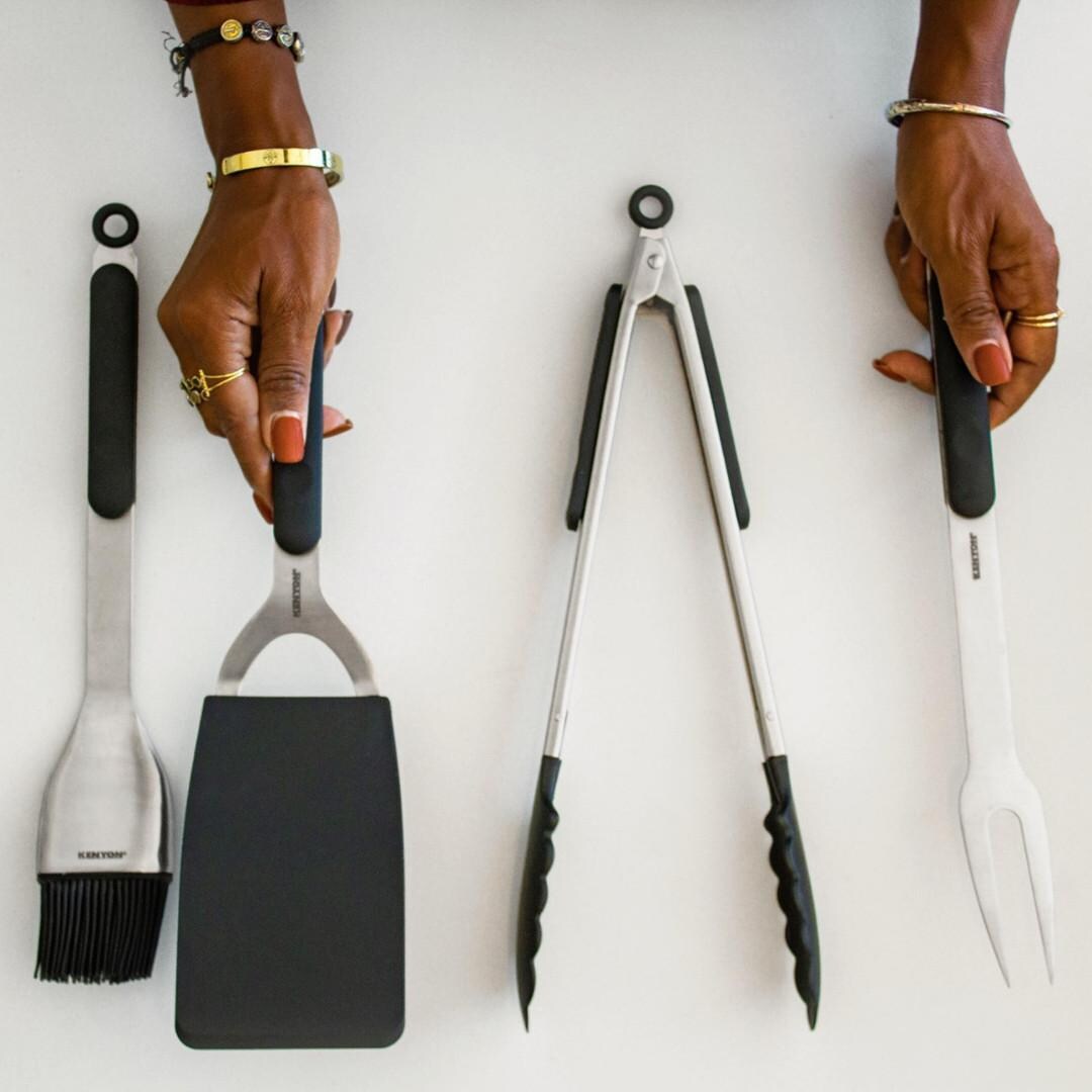 Kenyon A70011 All Seasons 4 Piece Grill Utensil Set - Lifestyle on Counter thumbnail