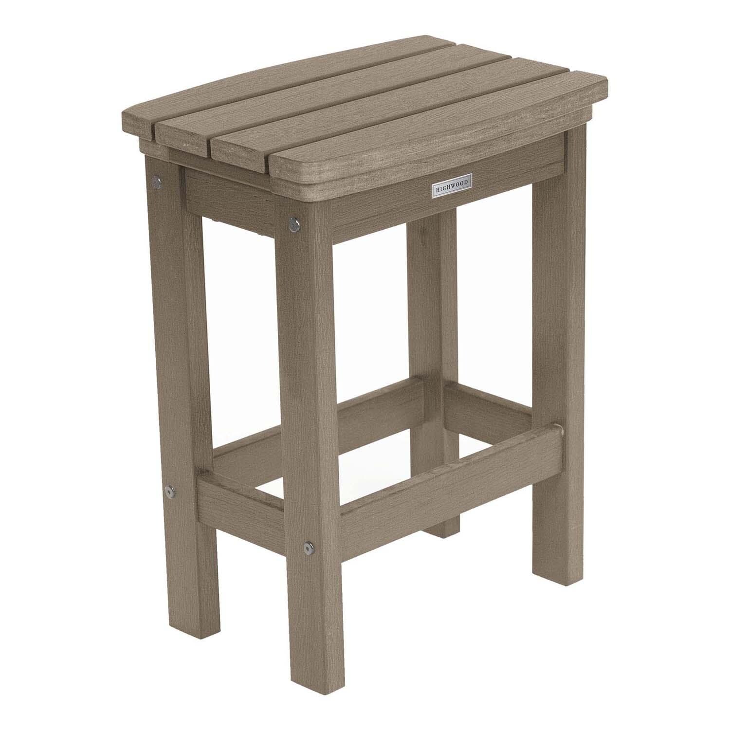 Hart Lane Polyresin Bar Stool Counter Height in Woodland Brown By Lakeview Outdoor Designs - Angled Right - White Background thumbnail