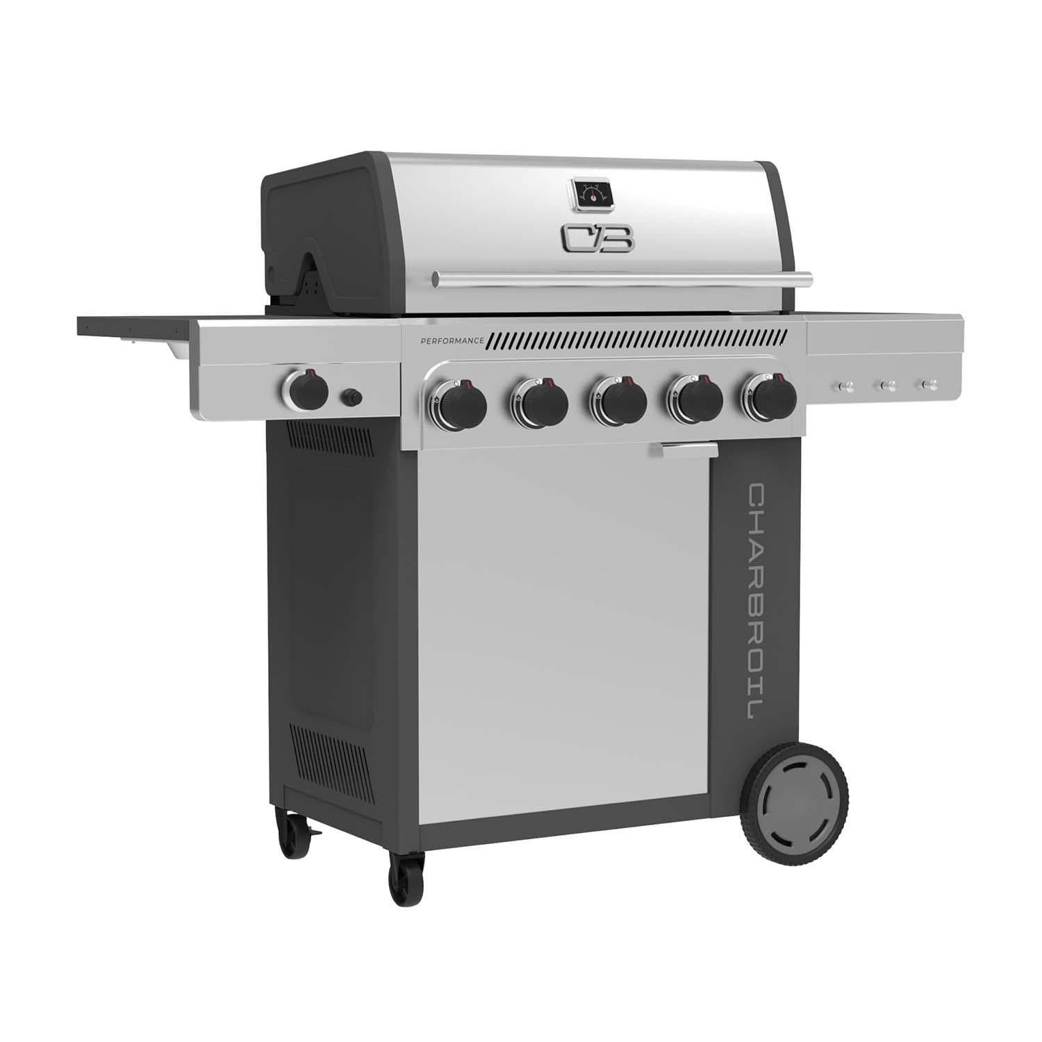 Charbroil 463463225 5-Burner Propane Grill - Stainless - Right Angled - White Background thumbnail