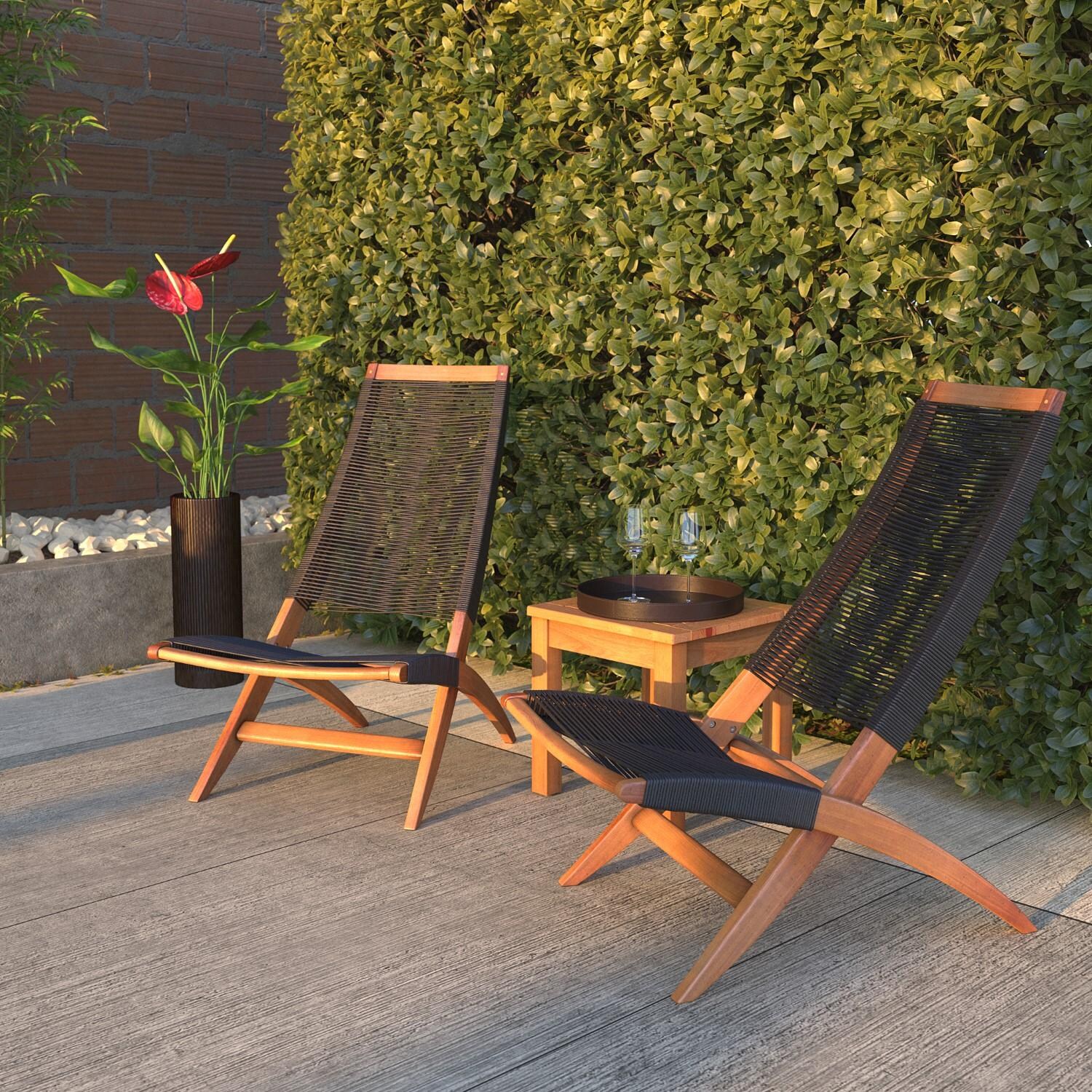 Hawkview Lounge Chair by Ultimate Patio - Shown w/ 2nd Chair and Side Table (Not Included) - Lifestyle