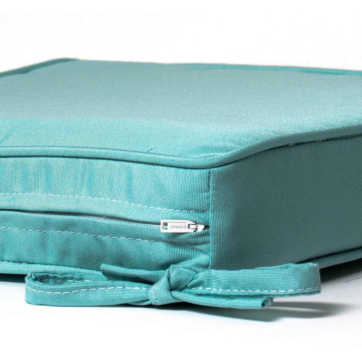 Extra Large Replacement Seat Cushion With Piping - Zipper and Tie Detail thumbnail