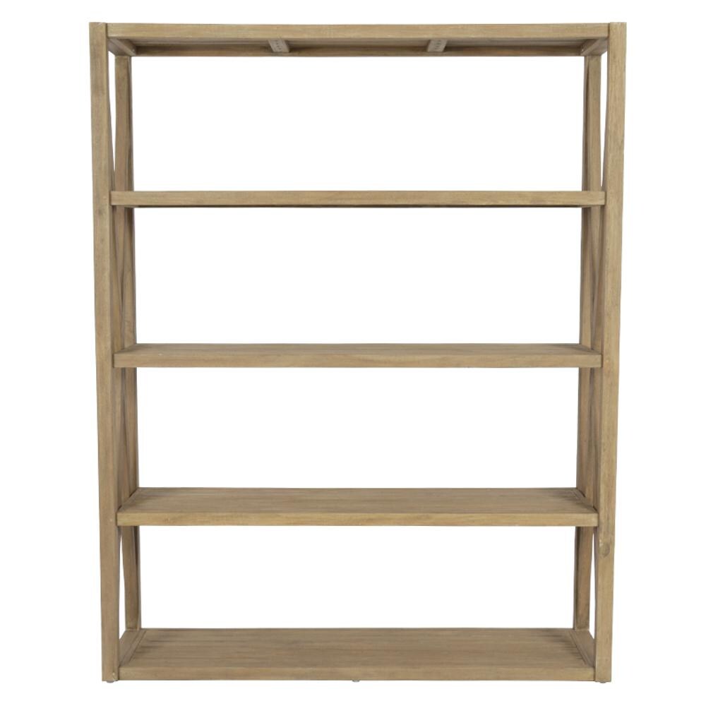 Sunset West - 5501-XBK - Coastal Teak 60 X 16 Inch Teak Patio X Bookcase - Side View thumbnail
