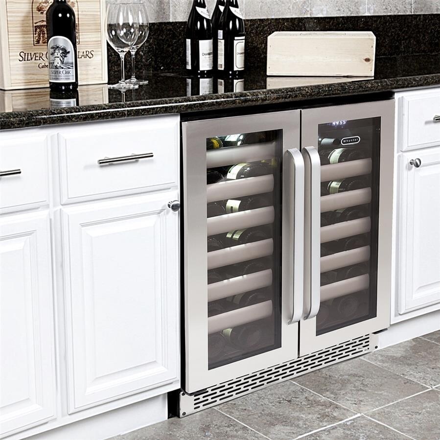 Whynter Elite 40 Bottle Steel Door Dual Zone Built In Wine Refrigerator: Lifestyle thumbnail