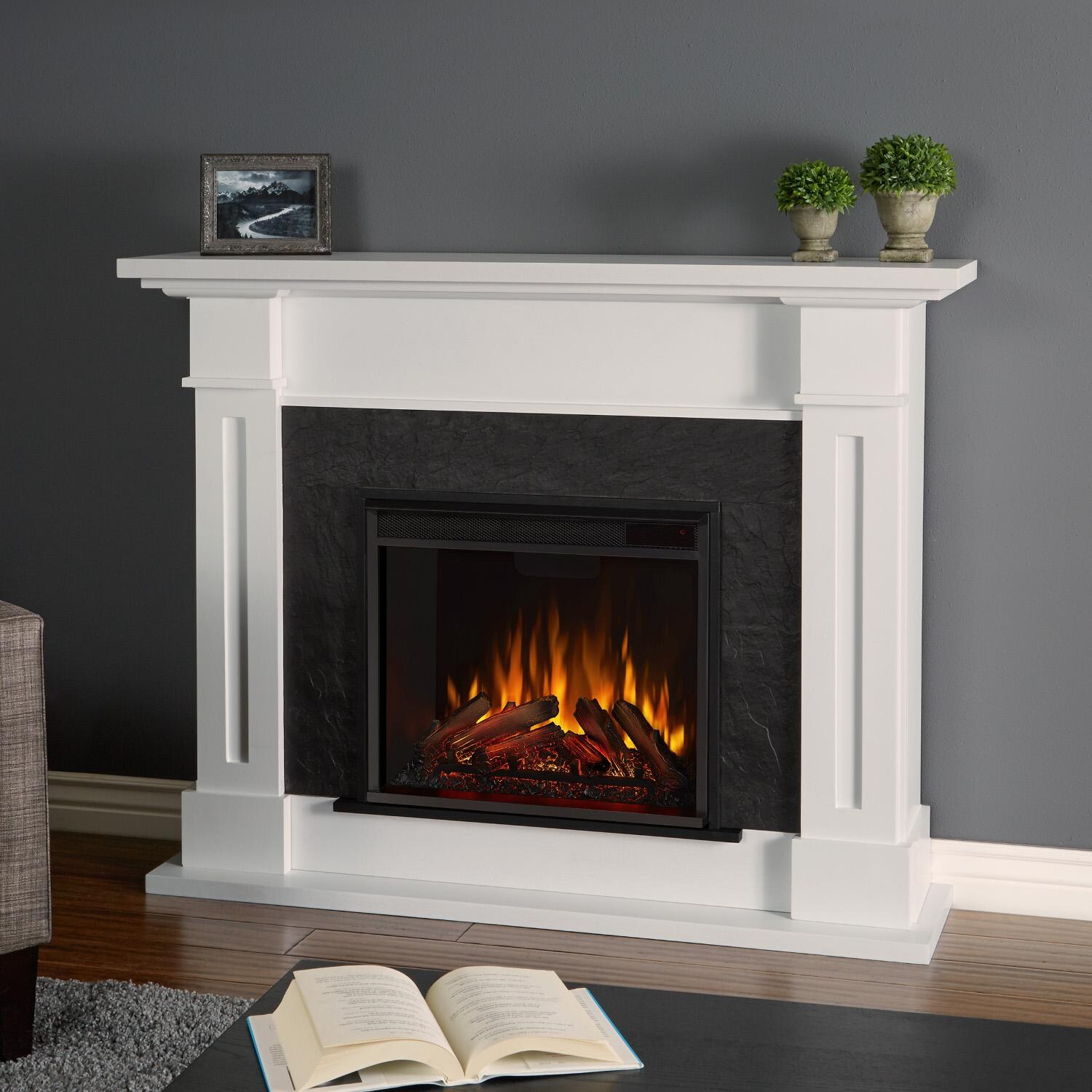 Real Flame 6030E-W Kipling 53-Inch Electric Fireplace With Mantel - White