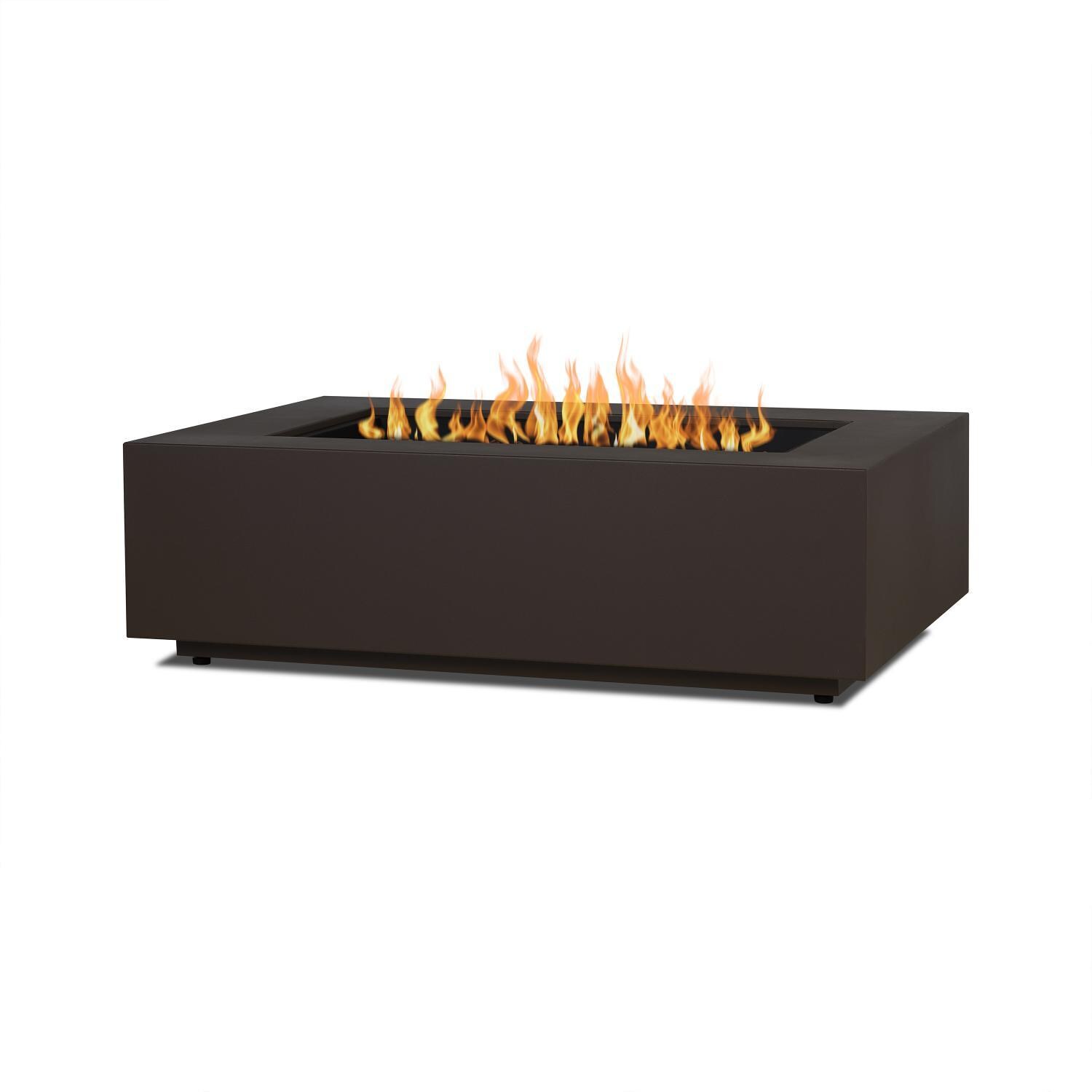Elysian 50-in Rectangular Steel Propane Fire Pit Table in Dark Bronze by Lakeview Outdoor Designs - White Background thumbnail