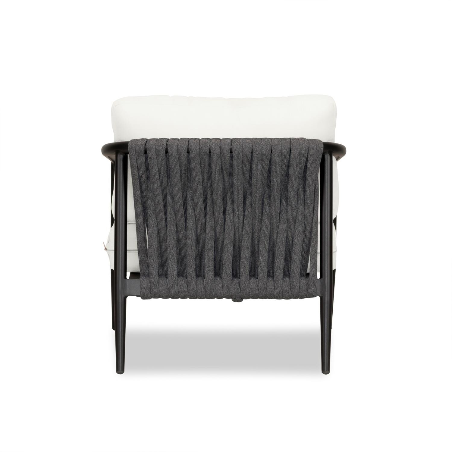Lakeview Midnight Cove Aluminum Club Chair in Black/Carbon/Canvas Natural - Back - White Background thumbnail