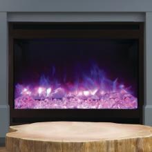 Amantii Zero Clearance 31-Inch Built-In Electric Fireplace with Square Steel Surround - ZECL-31-3228-STL-SQR image
