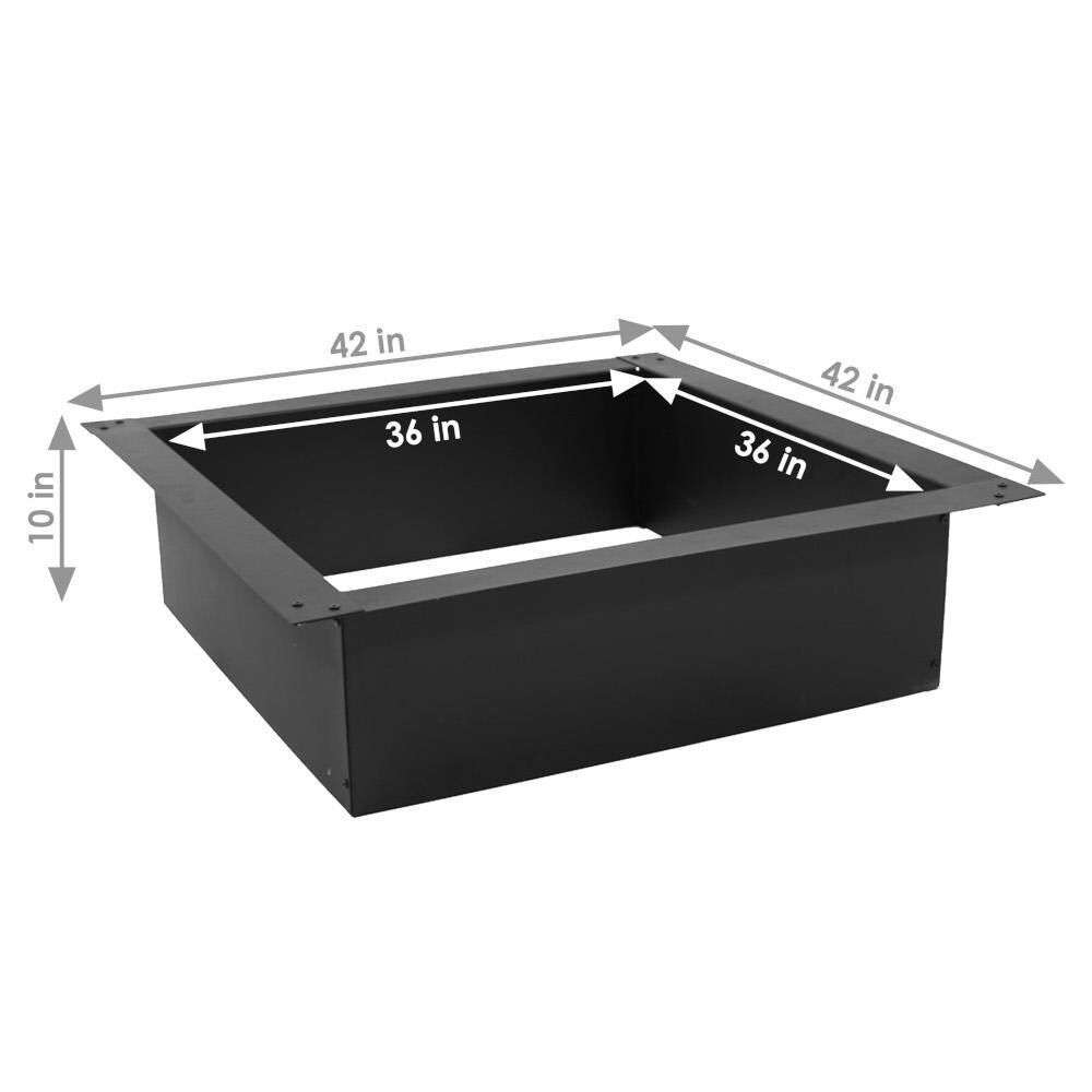 Ultimate Patio 36-Inch Square Heavy Duty Steel DIY Fire Pit Liner -Dimensions thumbnail