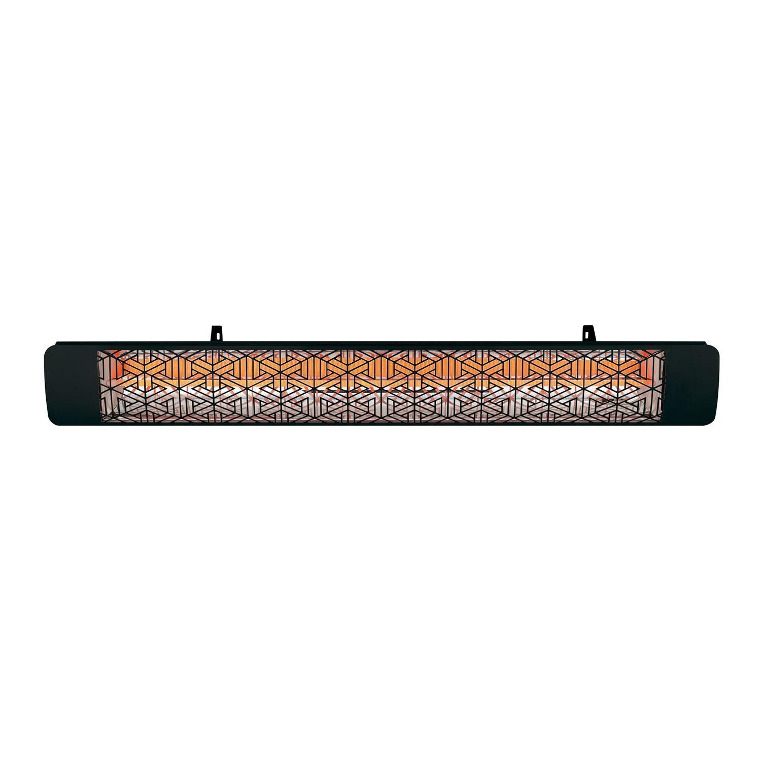 Eurofase EF30240B3 Mason Series 61 Inch 3000 Watt Single Element Marine Grade 240V Electric Patio Heater in Black - Tilted Down - Front View - White Background thumbnail