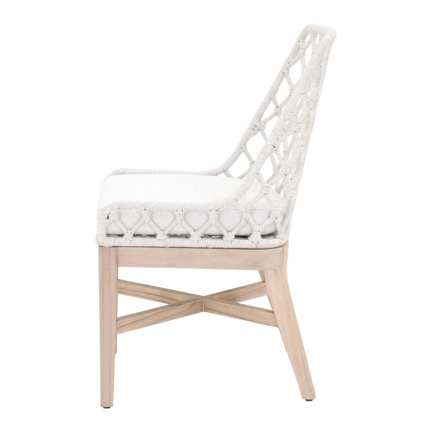 Lakeview Costa Brook Woven Rope Dining Side Chair in White Speckle - Side View thumbnail