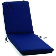 Sunbrella Canvas Navy Long Outdoor Replacement Chaise Lounge Cushion W/ Knife Edge By Oxford Garden