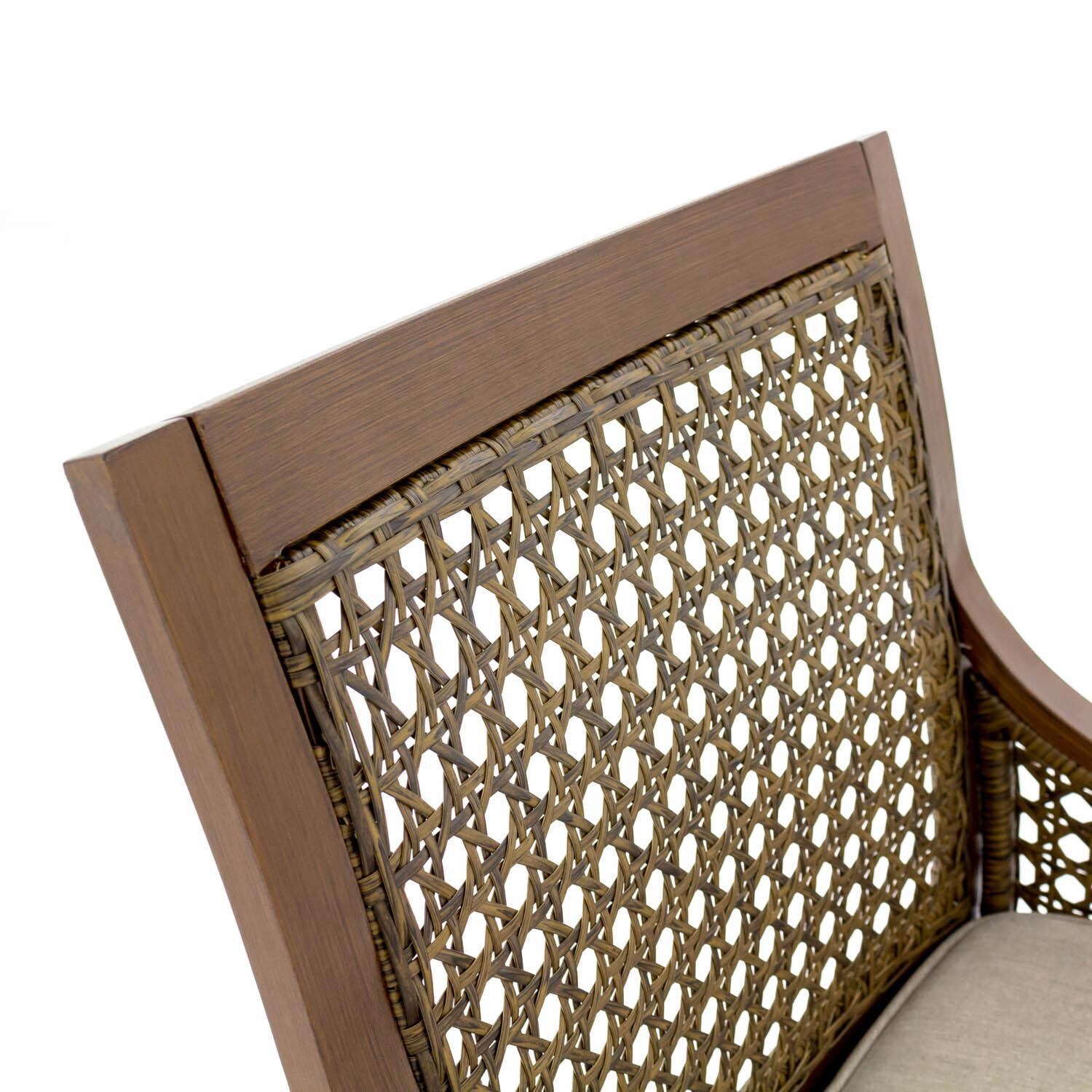 Arabella Aluminum Swivel Rocker Dining Chair W/ Sunbrella Cast Ash Cushion - Back Detail thumbnail