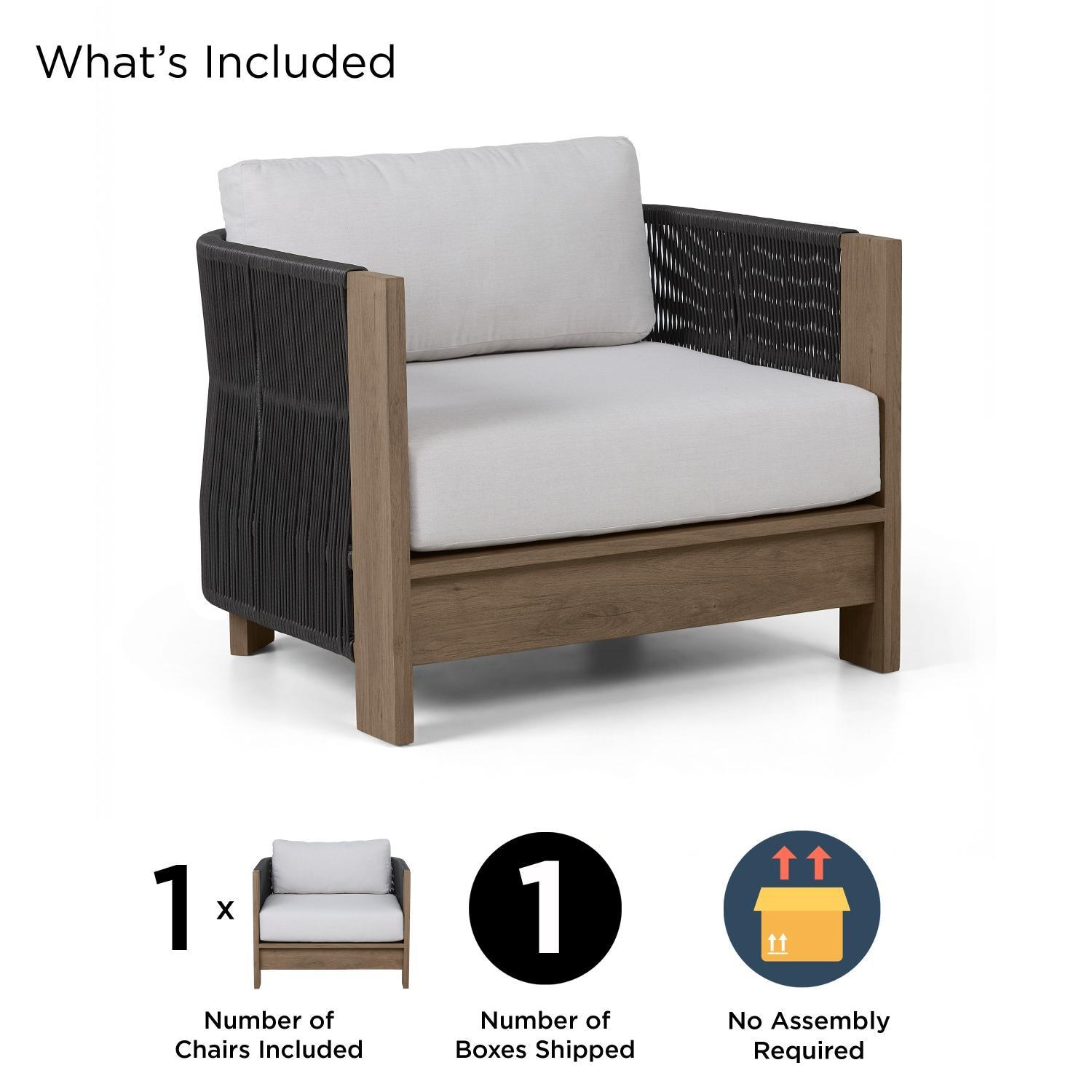 Heritage Aluminum Club Chair in Beechwood by Lakeview Outdoor Designs - Included - Detail thumbnail