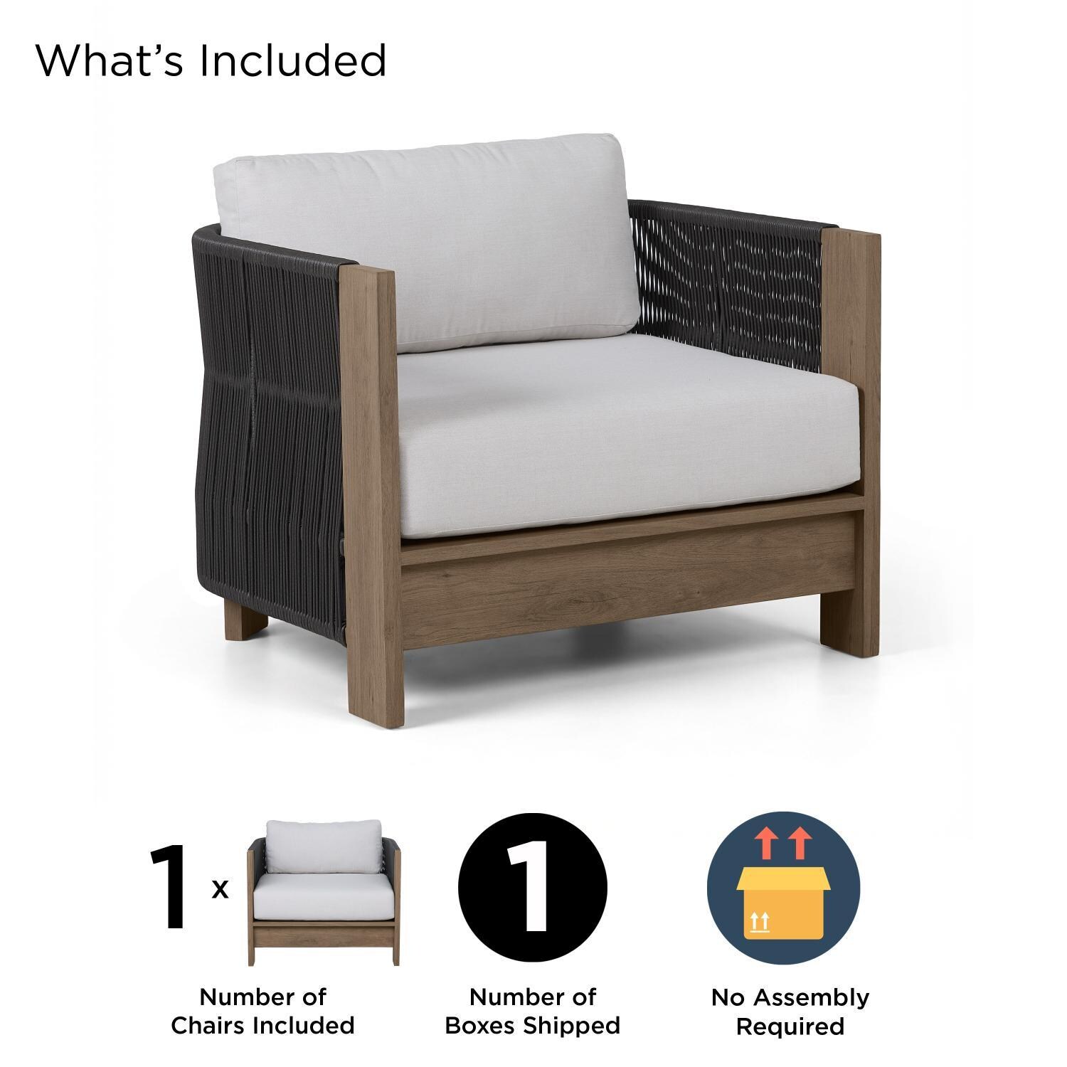 Heritage Aluminum Club Chair in Beechwood by Lakeview Outdoor Designs - Included - Detail thumbnail
