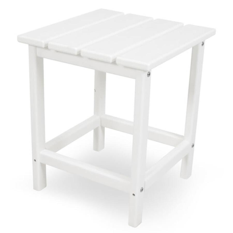 Long Island 15 Inch Square Recycled Plastic End Table in White by POLYWOOD