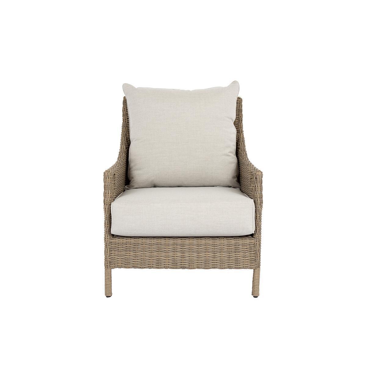Ibiza Resin Wicker Club Chair in Cast Silver by Sunset West - Front - White Background thumbnail