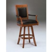 Hillsdale Kingston Game Swivel Leather Back Bar Stool - Light Cherry - 6004-831 image
