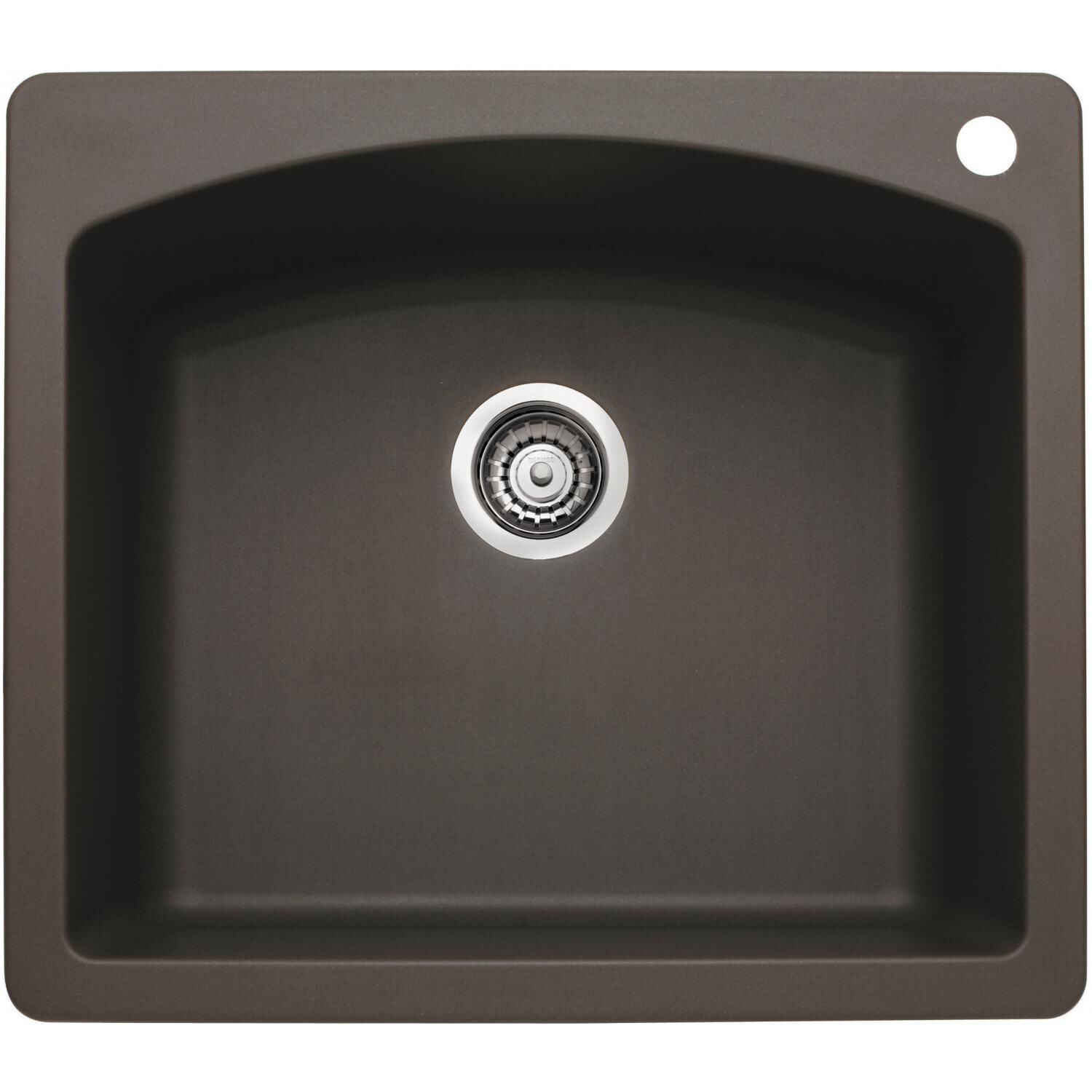 Blanco Diamond 25 X 22 Silgranit II Single Bowl Dual Mount Sink - Cafe Brown - 440208