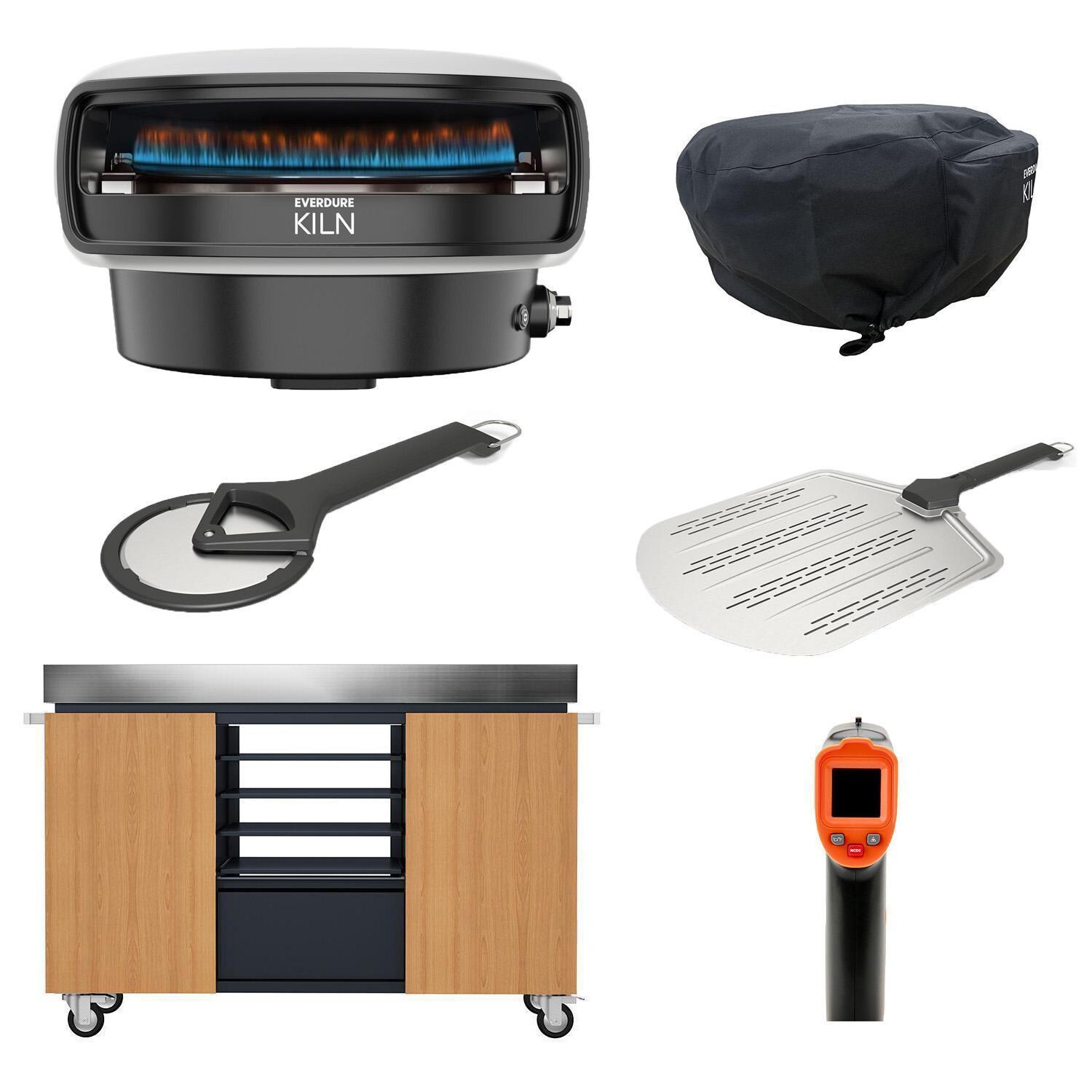 Everdure Kiln 2 Burner Propane Pizza Oven - PIZZA EXPERT Bundle - Stone - EKILN2SUS