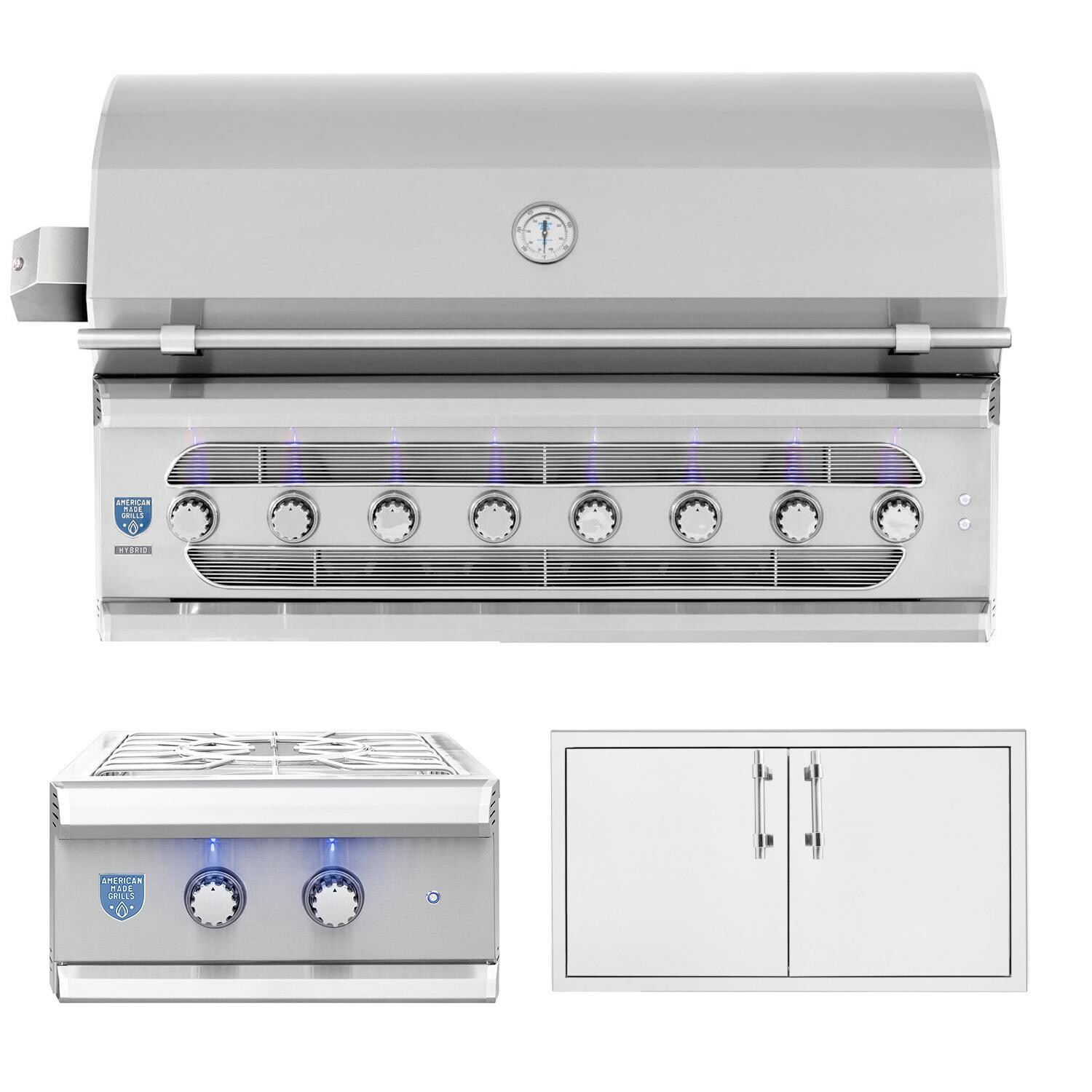 American Made Grills Muscle 54-Inch Hybrid Grill 3-Piece Natural Gas Outdoor Kitchen Package - MUSC54-NG-3PC-PROMO