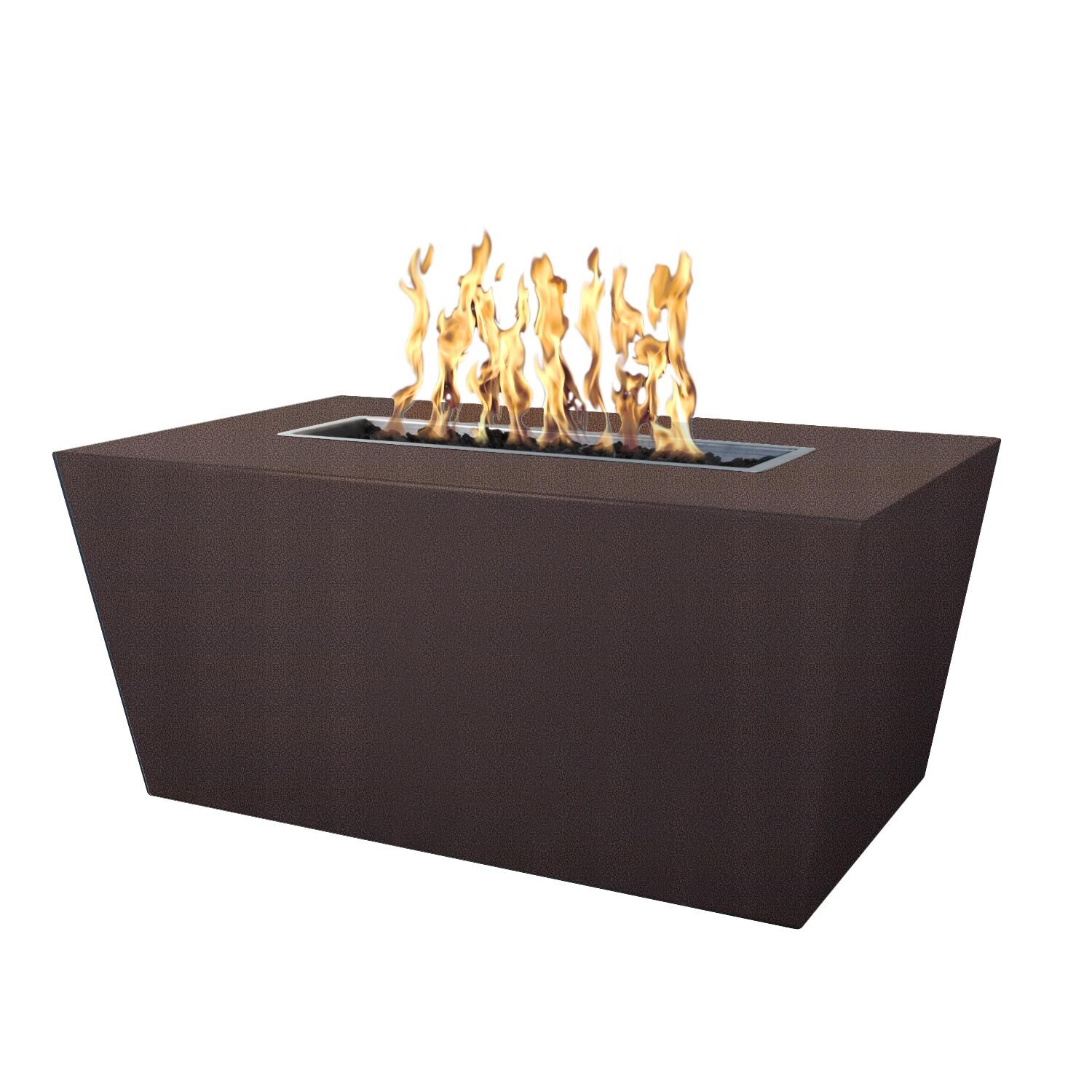 Mesa 72 Inch Rectangular Powder Coated Steel Propane Fire Pit w/ Glow Plug in Copper by The Outdoor Plus