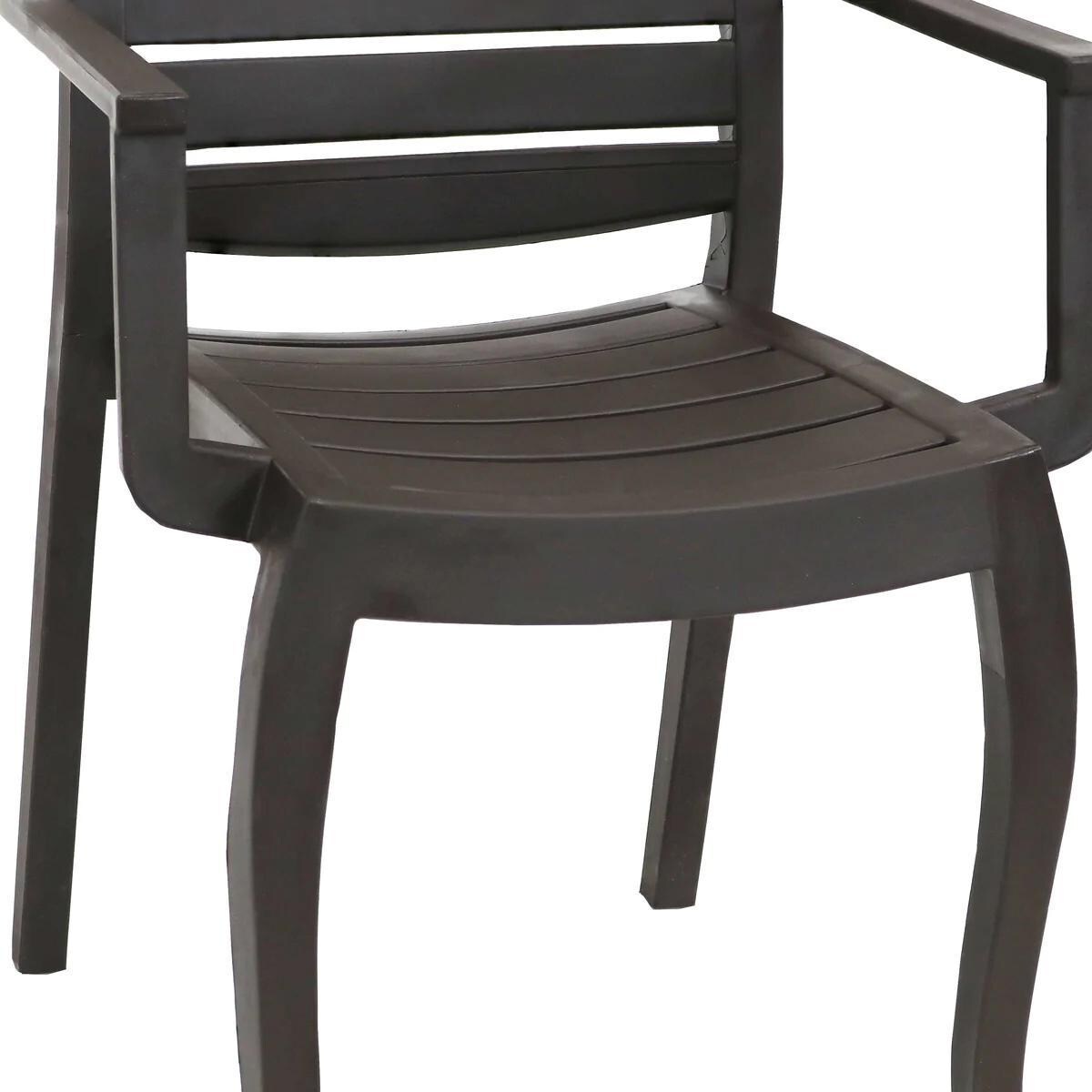 Ultimate Patio Plastic Outdoor Arm Chair - Brown - Seat Detail thumbnail