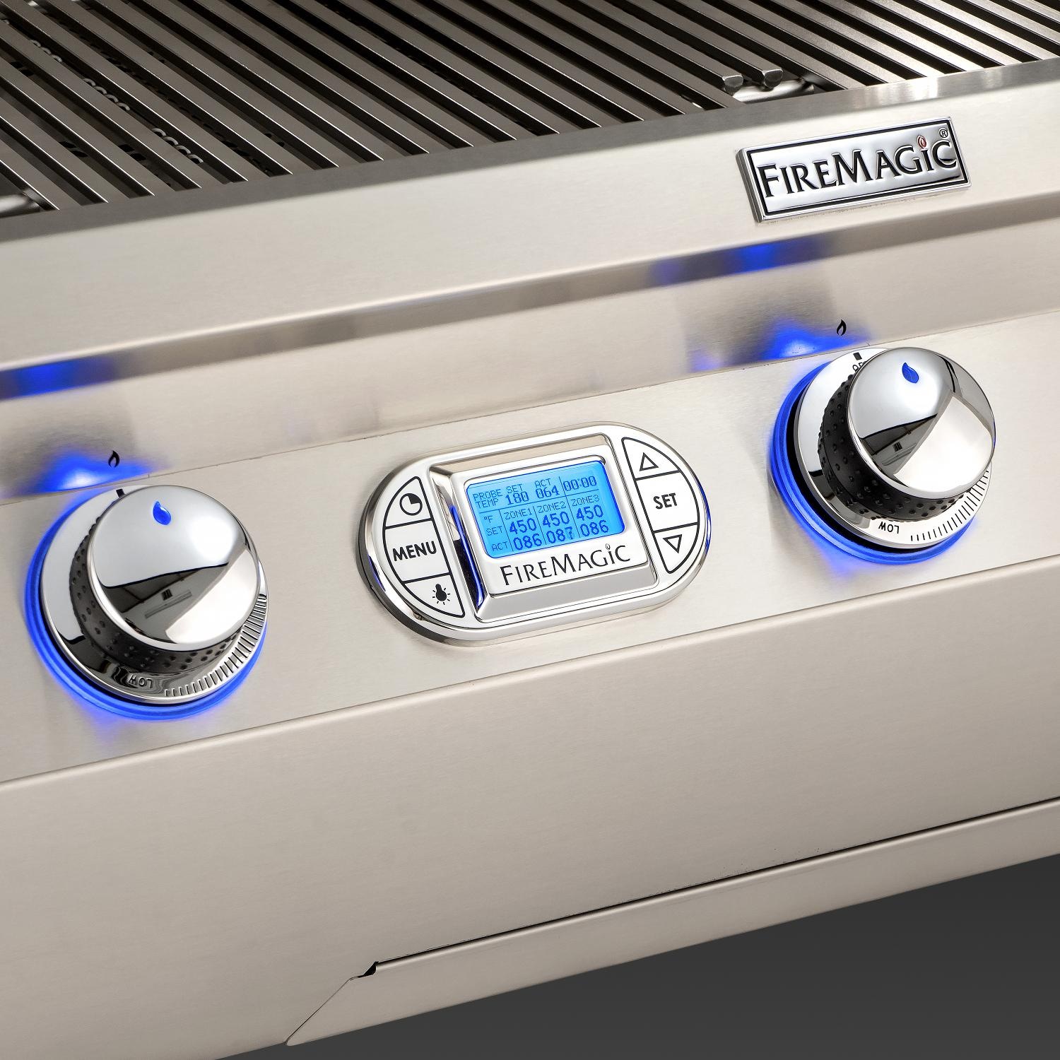 Fire Magic - E790I-8L1P-W - Echelon Diamond 36-Inch Built-In Propane Gas Grill W/ On Infrared Burner, Magic View Window & Rotisserie - Digital Thermometer Blue thumbnail