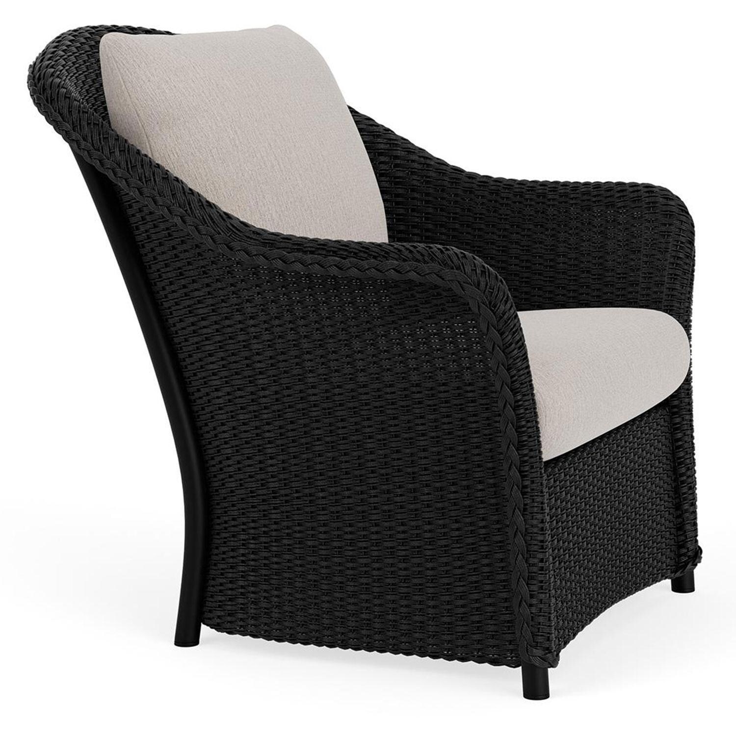 Lloyd Flanders Weekend Retreat Lounge Chair in Ebony Finish W/ Remy Cloud Fabric - Angled thumbnail