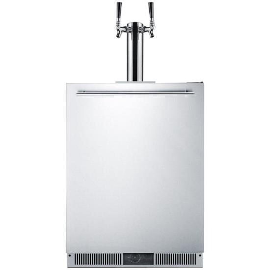 Summit Classic 5.7 Cu. Ft. Built-In / Freestanding Dual Tap Beer Dispenser / Kegerator - Stainless Steel - SBC590 thumbnail