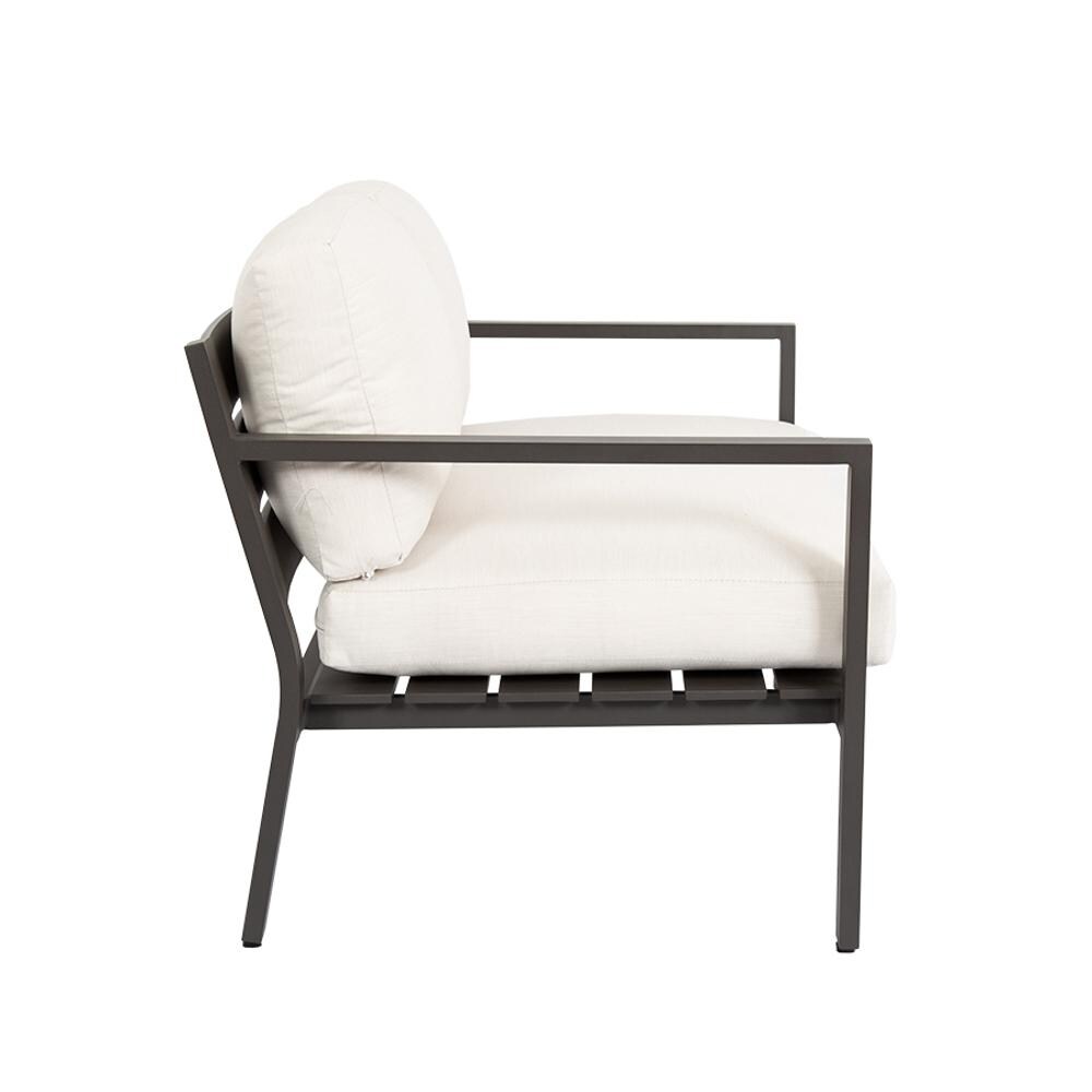 Sunset West - 321-22-48114 - Mesa Aluminum Patio Loveseat W/ Sunbrella Cast Pumice Cushions - Side View thumbnail